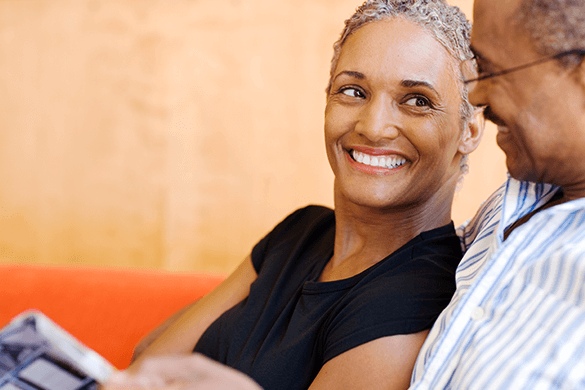 couple smiling at each other