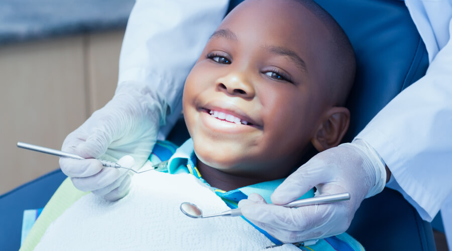 boy at the dentist