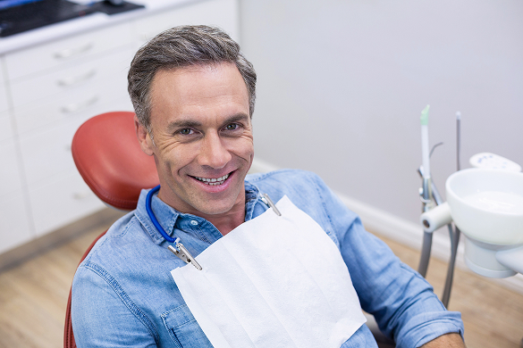 man at the dentist